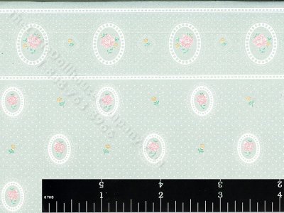 (image for) Cameo Reverse Pattern Wallpaper for Dollhouses - Blue