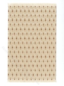 (image for) Miniature Cream Diamond Rug for Dollhouses