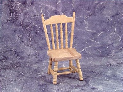 (image for) Dollhouse Miniature Spindle Side Chair, Unfinished