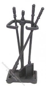 (image for) Miniature Black Fireplace Set For Dollhouses