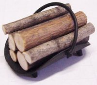 (image for) Dollhouse Fireplace Log Holder with Logs 1/12th scale