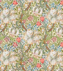 (image for) Victorian Lilies Pattern Miniature Wallpaper for Dollhouses