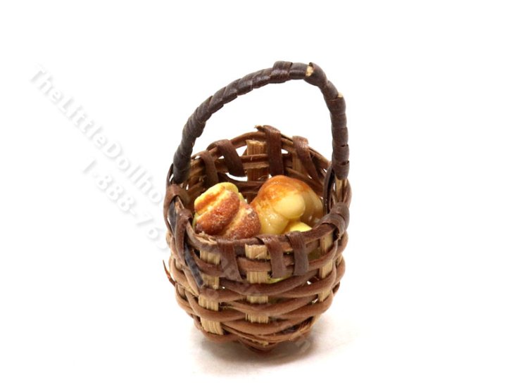 (image for) Miniature Basket of Bread for Dollhouses