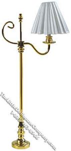 (image for) Dollhouse Scale Model 12v Brass Bridge Floor Lamp