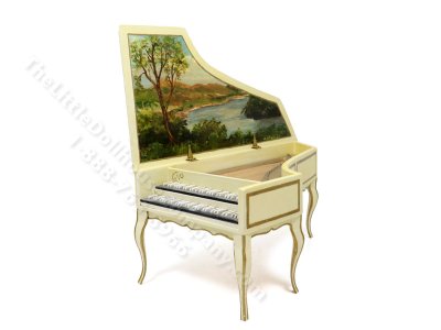 (image for) Rare Vintage Handpainted Harpsichord Piano by Ralph Partelow
