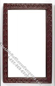 (image for) Miniature Mahogany Finish Carved Mirror for Dollhouses