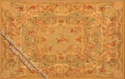 (image for) Miniature Extra Small Sized French Aubusson Rug for Dollhouses