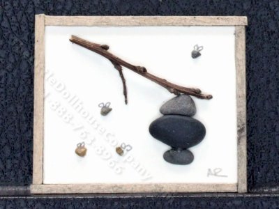 (image for) Dollhouse Miniature Bee Hive Pebble Art by Amy Robinson