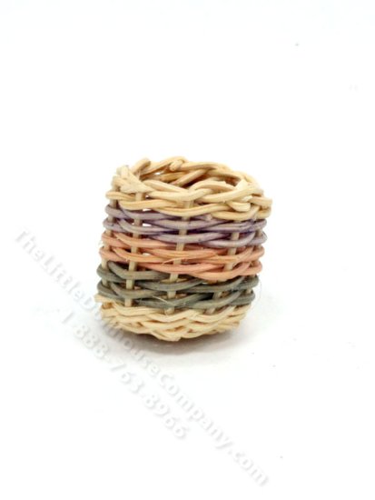 (image for) Miniature Tri-Colour Round Woven Basket