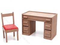 (image for) Miniature Children's Desk for Dollhouses - Red