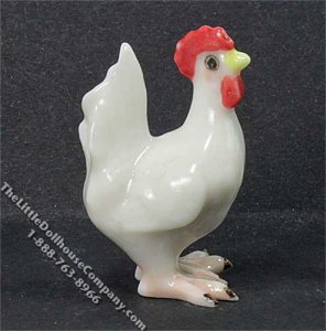 (image for) Miniature White Porcelain Rooster for Dollhouses