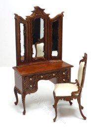 (image for) Miniature 6-Piece Walnut Art Nouveau Bedroom Set