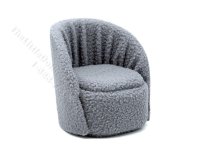 (image for) Miniature Faux Sherpa Round Chair for Dollhouses - Grey