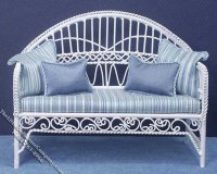 (image for) Miniature Metal Wire White Settee for Dollhouses