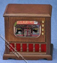 (image for) Dollhouse Scale Model Walnut Console TV