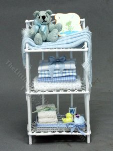 (image for) Baby Blue & White wire Teddy Bear Shelf by Janet