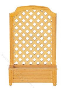 (image for) Miniature Unfinished Tall Planter with Trellis for Dollhouses