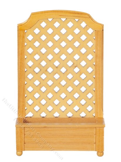 (image for) Miniature Unfinished Tall Planter with Trellis for Dollhouses