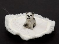 (image for) Dollhouse Scale Model Westie Dog Playing w/Scrunched Carpet