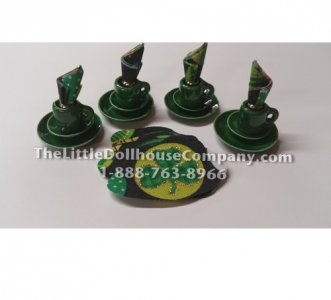 (image for) Min 12 Piece Shamrock, Leprechaun Dinner Set for Dollhouses