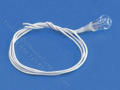 (image for) Dollhouse Scale Model Wired Clear 12v Pea Bulb
