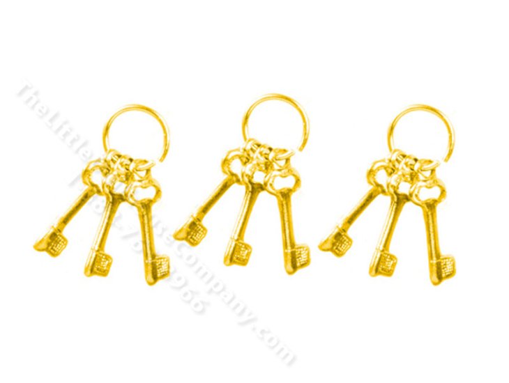 (image for) Miniature Key Ring for Dollhouses - Gold (1pc)