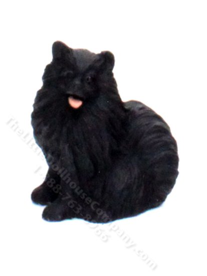 (image for) Miniature Black Pomeranian for Dollhouses