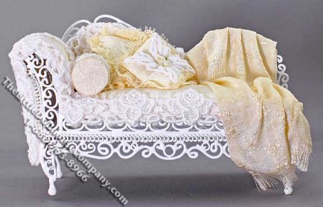 (image for) Miniature White & Yellow Chaise Lounge by Serena Johnson