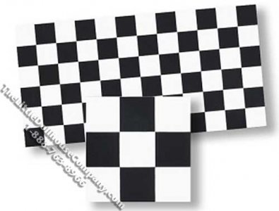(image for) Dollhouse Scale Model Black and White Mosaic Floor Tiles