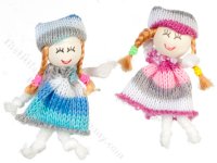 (image for) Miniature Pair of Crochet Toy Dolls for Dollhouses