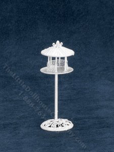 (image for) Miniature White Wire Bird Feeder for Dollhouses