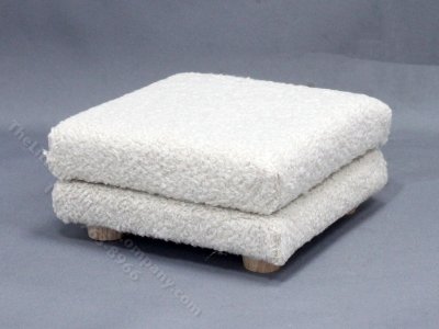 (image for) Miniature Beige Fleece Ottoman for Dollhouses