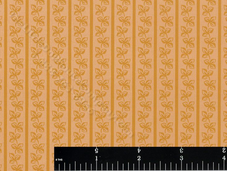 (image for) Brown Leaf Stripes Miniature Wallpaper for Dollhouses