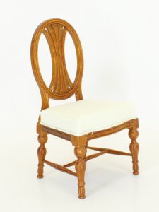 (image for) Dollhouse Miniature Modern Walnut Side Chair