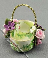 (image for) Dollhouse Miniature Basket with flower pattern
