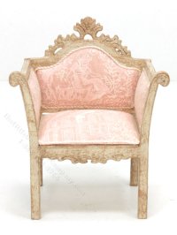 (image for) Miniature Pink Toile French Couch and Chair by Judith Blondell