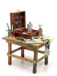 (image for) Miniature Artist's Paint Table by Ella M. Reulbach