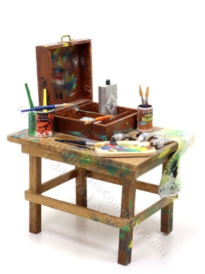 (image for) Miniature Artist's Paint Table by Ella M. Reulbach