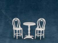 (image for) Miniature White Wire Cafe Set for Dollhouses