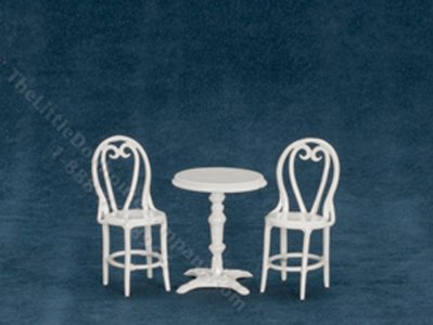 (image for) Miniature White Wire Cafe Set for Dollhouses