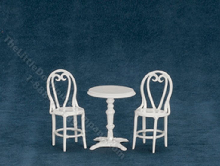(image for) Miniature White Wire Cafe Set for Dollhouses