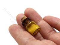 (image for) Miniature Amber Glass Jar with Cork Stopper for Dollhouses