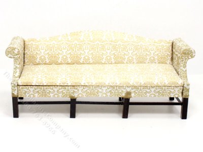 (image for) Vintage Miniature Gold Damaks and Walnut Couch