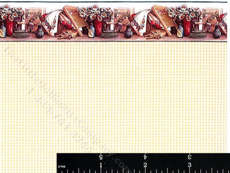 (image for) Yellow Gingham Pattern Miniature Wallpaper for Dollhouses