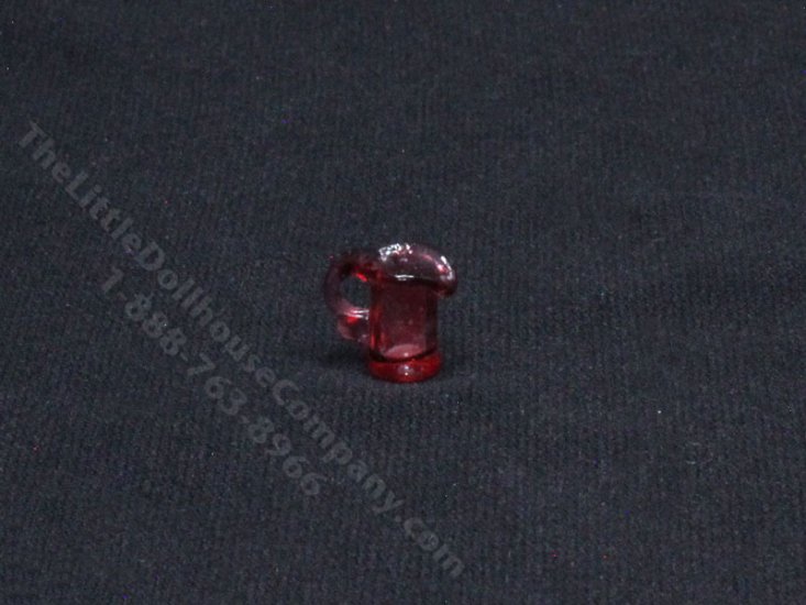 (image for) Miniature Cranberry Glass Pitcher for Dollhouses