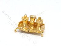 (image for) Dollhouse Scale Model Gold Inkwell Set