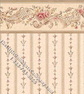(image for) Williamsburg Stripe Pattern Miniature Wallpaper for Dollhouses