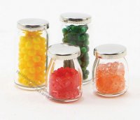 (image for) Miniature 4 Glass Quarts/Pints Preserves For Dollhouses