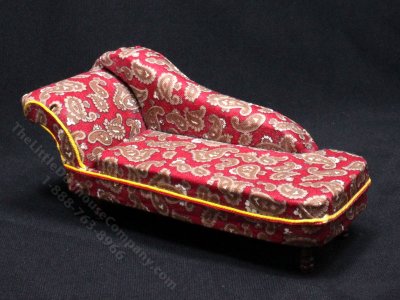 (image for) Miniature Paisley Chaise Lounge for Dollhouses