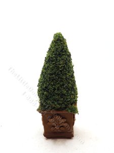 (image for) Miniature 4" inch Topiary in Square Stone Base for Dollhouses
